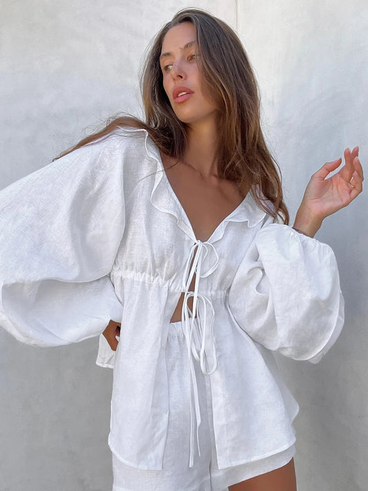 Witte Zomerset top & bottom